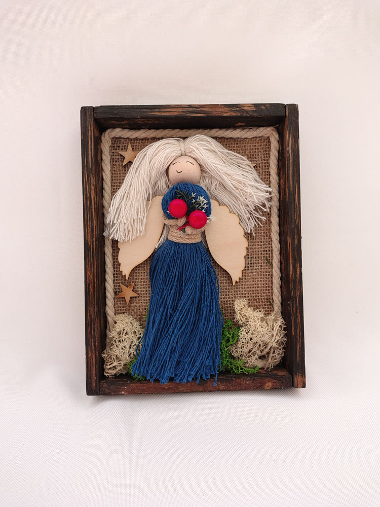 Anioł ze sznurka w ramce - obrazek 2