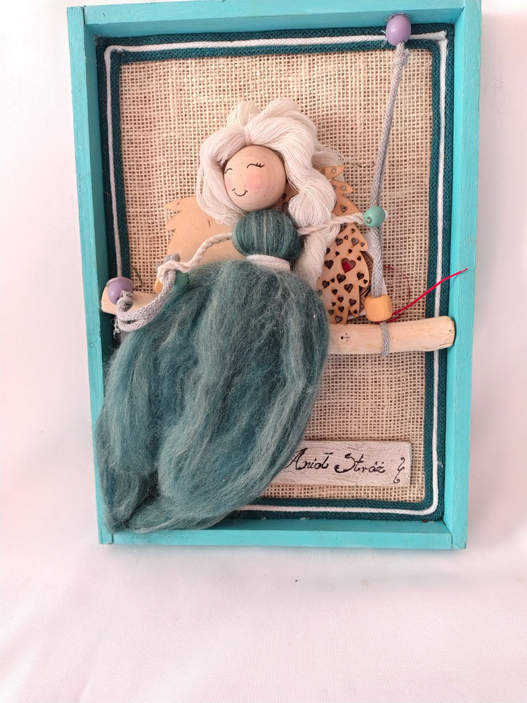 Anioł ze sznurka w ramce - obrazek 4