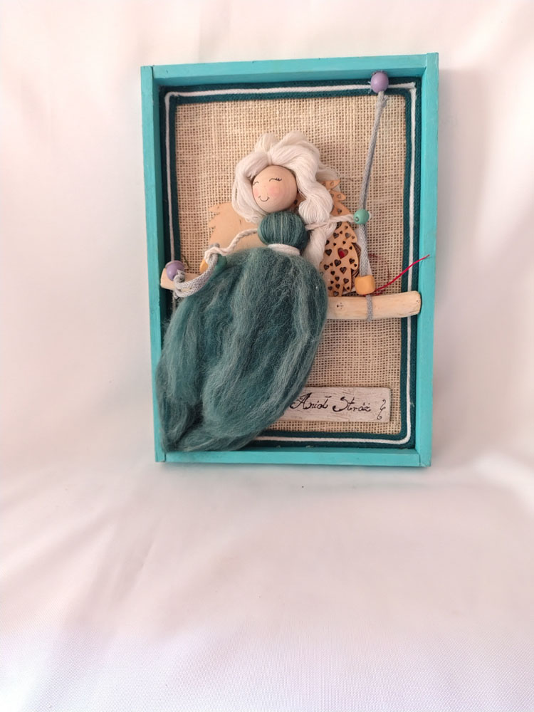 Anioł ze sznurka w ramce - obrazek 3